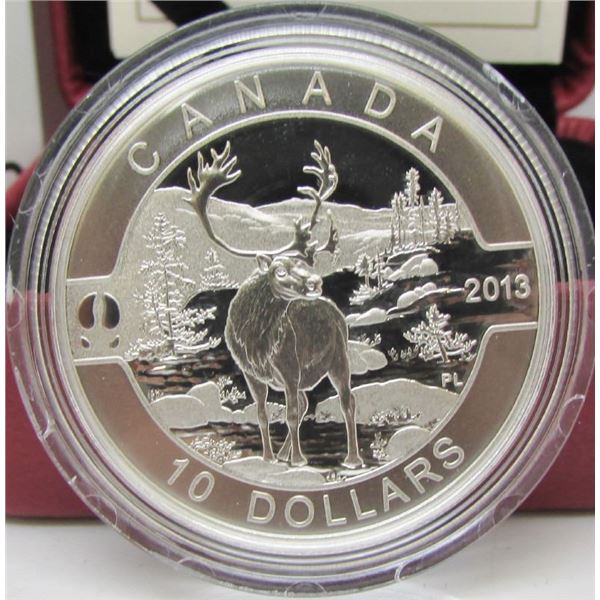 2013 Canada $10 Fine Silver Coin - O Canada Series - Caribou - By RCM