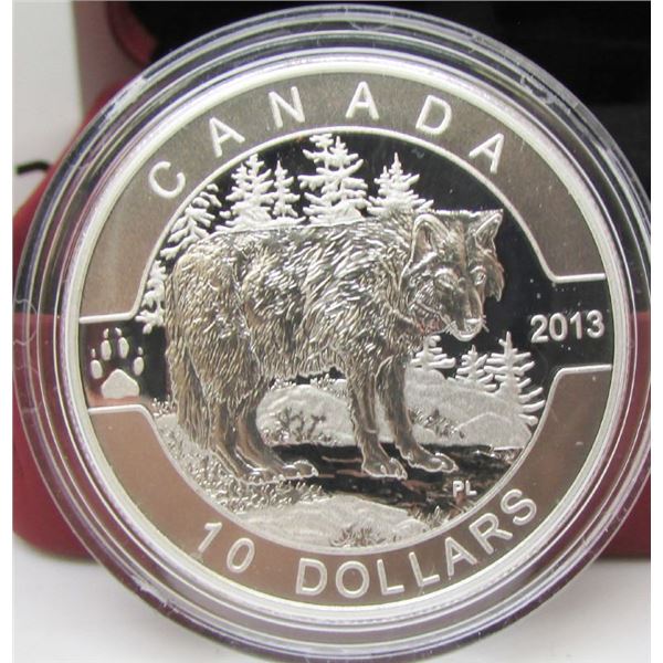 2013 Canada $10 Fine Silver Coin - O Canada Series - Wolf - By RCM