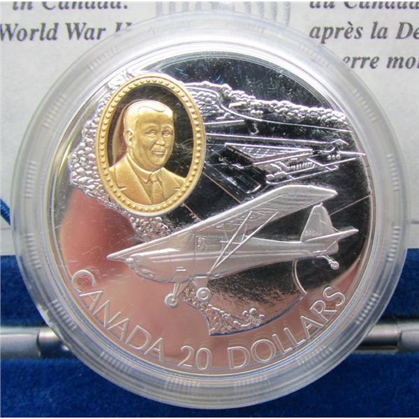 1995 Sterling Silver Aviation Commemorative $20 Coin - The Fleet 80 Canuck - BY RCM