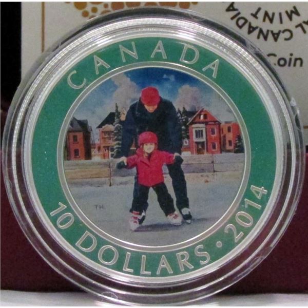 2014 Canada $10 Fine Silver Coin - Skating In Canada - By RCM