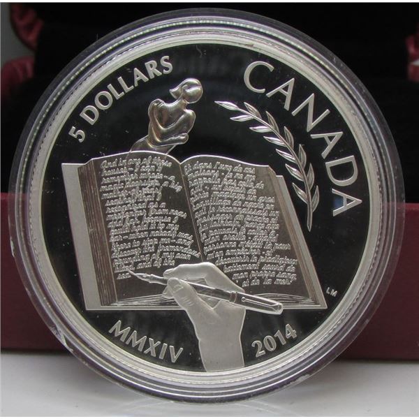 2014 Canada $5 Fine Silver Coin - Alice Munro - By RCM