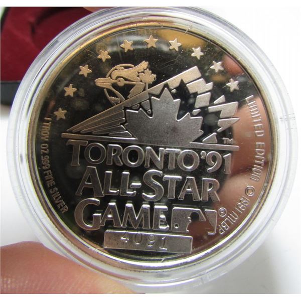 1 Oz .999 Fine Silver - 1991 MLB All-Star Garm - Toronto - Toronto Blue Jays