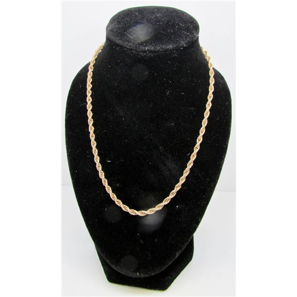 10 Kt Yellow Gold Rope Chain - 18" - 6.3 Grams
