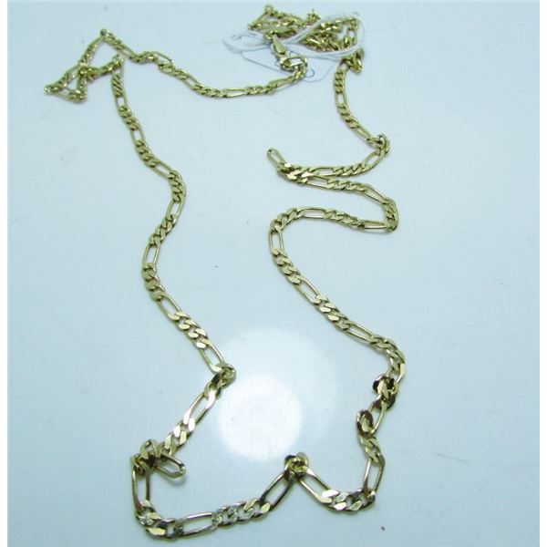 14 Kt Yellow Gold Figaro Chain - 24" - 2.5 mm Wide