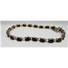 Image 2 : 10 Kt Yellow Gold & Dark Oval Sapphire Bracelet - 7 1/4"