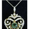 Image 3 : Incredible Victorian 10-14 Kt Yellow Gold Pearl & Peridot Pendant - Appraised
