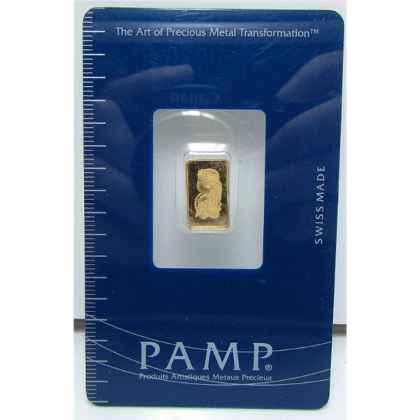 PAMP SUISSE 1 Gram Pure Gold - Carded - 999.9 Fine