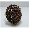 Image 1 : Beautiful 14Kt Yellow Gold Garnet Cluster Cocktail Ring - Size 6 3/4