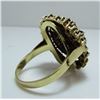 Image 2 : Beautiful 14Kt Yellow Gold Garnet Cluster Cocktail Ring - Size 6 3/4