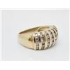 Image 2 : 14 KT Yellow Gold & Diamond Channel Set Band - Approximately .50 CTW