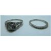 Image 1 : 14 Kt White Gold & Diamond Ladies Engagement Set - Size 8