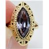 Image 1 : Vintage 14Kt Yellow Gold Marquise Shaped Amethyst Ring - Size 6