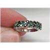 Image 1 : 18 Kt White Gold Emerald & Sapphire Band - Size 6