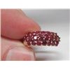 Image 1 : 14 Kt Yellow Gold 3-Row Ruby Band - Size 6 1/2