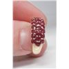 Image 2 : 14 Kt Yellow Gold 3-Row Ruby Band - Size 6 1/2