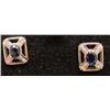 Image 1 : 14 Kt Yellow Gold Sapphire & Diamond Stud Earrings - Appraised Value $ 1785