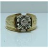 Image 1 : 10 Kt Yellow & White Gold Mens Solitaire Diamond Ring - Appraised