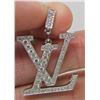 Image 2 : Custom 18Kt White Gold LV (Louis Vuitton) Diamond Pendant / Charm - 1.5ctw