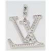 Image 4 : Custom 18Kt White Gold LV (Louis Vuitton) Diamond Pendant / Charm - 1.5ctw
