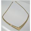 Image 1 : Beautiful 14 Kt Tri-Gold Fashion Chevron Necklace - 16" - 17.3 Grams