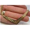 Image 2 : Beautiful 14 Kt Tri-Gold Fashion Chevron Necklace - 16" - 17.3 Grams
