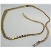 Image 3 : Beautiful 14 Kt Tri-Gold Fashion Chevron Necklace - 16" - 17.3 Grams