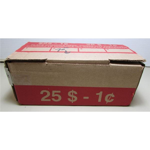 ESTATE FIND - Bank Box Of Pennies (1970's) $25 Face In Canadian Pennies