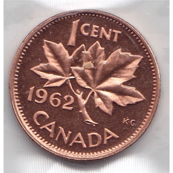 1962 Canada ICCS Graded Small Cent (Penny) - PL-66; Red - Heavy Cameo
