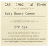 Image 3 : 1962 Canada ICCS Graded Small Cent (Penny) - PL-66; Red - Heavy Cameo