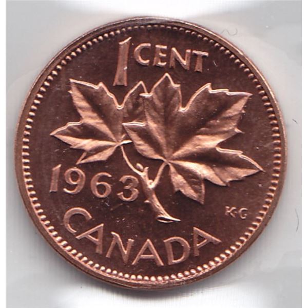 1963 Canada ICCS Graded Small Cent (Penny) - PL-64; Red - Ultra Heavy Cameo