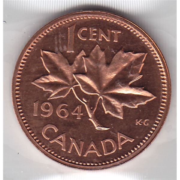 1964 Canada ICCS Graded Small Cent Penny Coin - PL-66; Red - Ultra Heavy Cameo