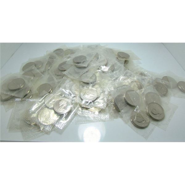 100 x 1967 Canada 5-Cent Nickel Coins - All PL - In Original Plyo From RCM