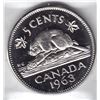 Image 1 : 1963 Canada ICCS Graded 5-Cent Nickel Coin - PL-66; Heavy Cameo
