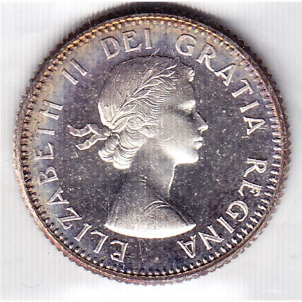 1955 Canada ICCS Graded Silver 10-Cent Dime Coin - PL-66