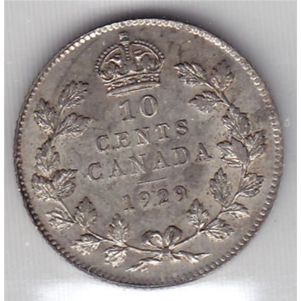 1929 Canada ICCS Graded Silver 10-Cent Dime Coin - MS-60