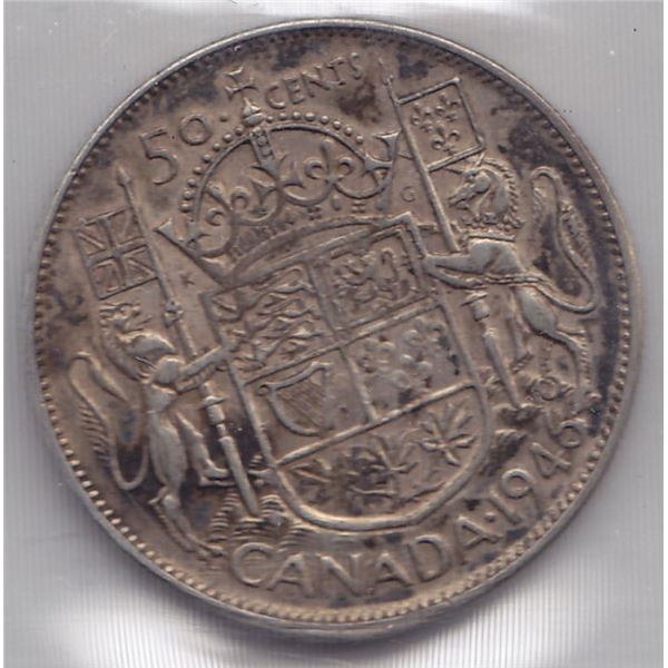 1946 Canada ICCS Graded Silver 50-Cent Half Dollar Coin - VF-20