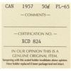 Image 3 : 1957 Canada ICCS Graded Silver 50-Cent Half Dollar Coin - PL-65