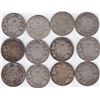 Image 1 : 12 Canadian Sterling Silver 50-Cent Half Dollar Coins - 1906 - 1919
