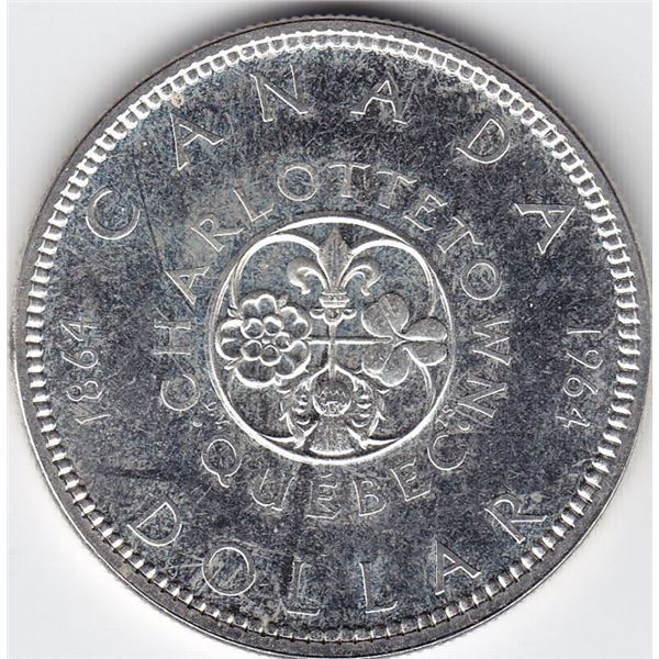 1964 Canada Silver Dollar Coin - No Dot
