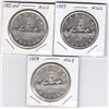 Image 1 : 3 Canadian Silver $1 Dollar Coins - MS 63
