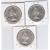 Image 2 : 3 Canadian Silver $1 Dollar Coins - MS 63