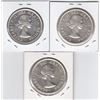 Image 2 : 3 Canadian Silver $1 Dollar Coin - All MS 60