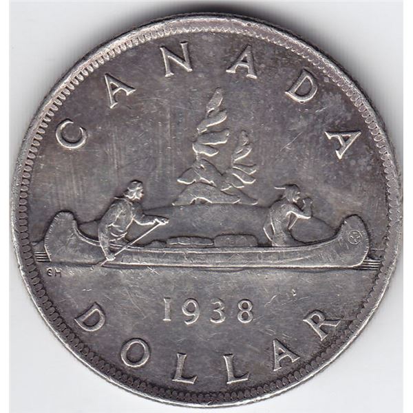 1938 Canada Silver $1 Dollar Coin