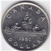 Image 1 : 1951 Canada Silver $1 Dollar Coin - FWL, 2 x HP
