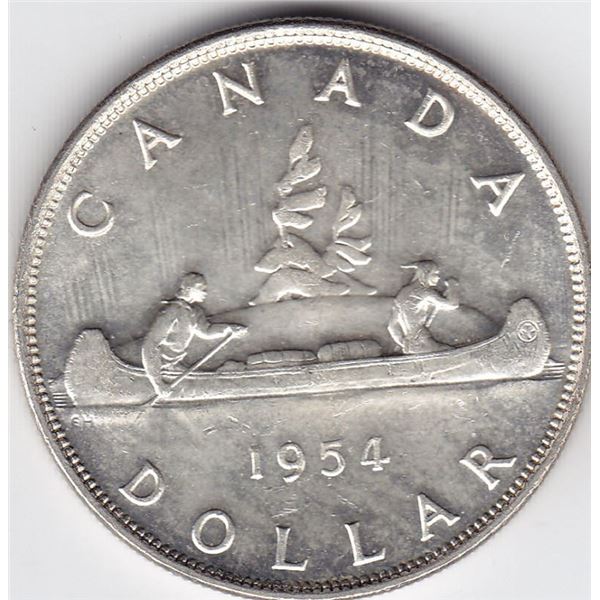 1954 Canada Silver $1 Dollar Coin - BU