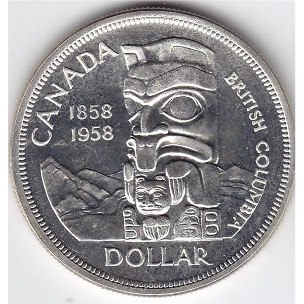 1958 Canada Silver $1 Dollar Coin - BU