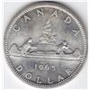Image 1 : 1965 Canada Silver $1 Dollar Coin - Type 5, Medium Beads