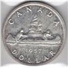 Image 1 : 1957 Canada ICCS Graded Silver $1 Dollar Coin - PL-65