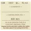 Image 3 : 1957 Canada ICCS Graded Silver $1 Dollar Coin - PL-65