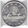 Image 1 : 1954 Canada ICCS Graded Silver $1 Dollar Coin - MS 62